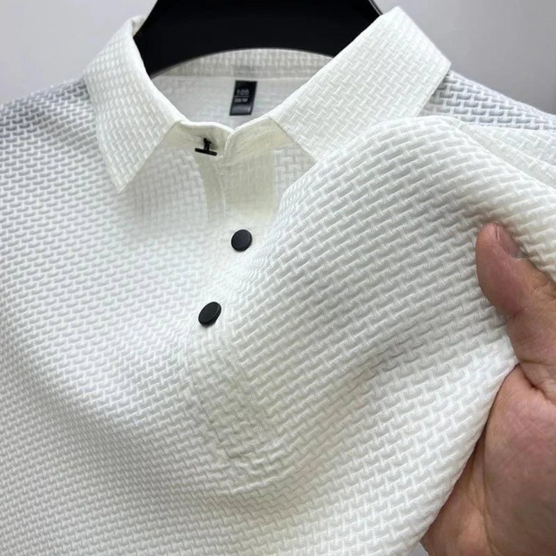 Silk Summer Polo Shirt - Anti-Wrinkle