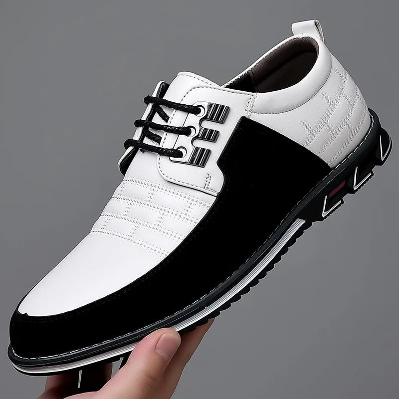 PU Leather Shoes - Lace-Up