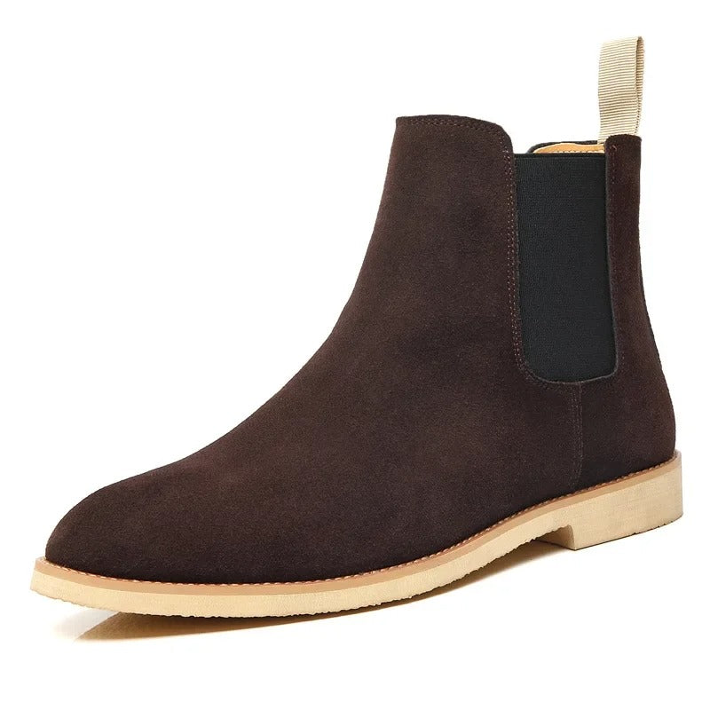 Suede Leather Spring Boots - Slip-On