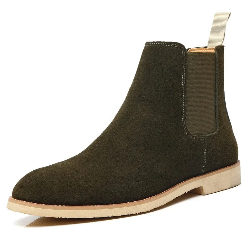 Suede Leather Spring Boots - Slip-On