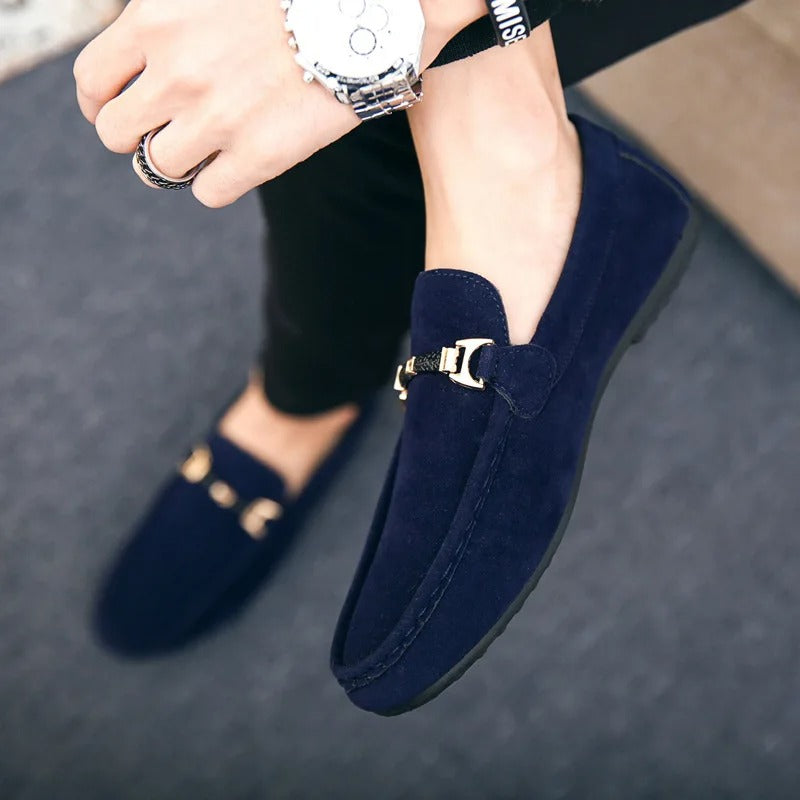 Faux Suede Shoes - Slip-On