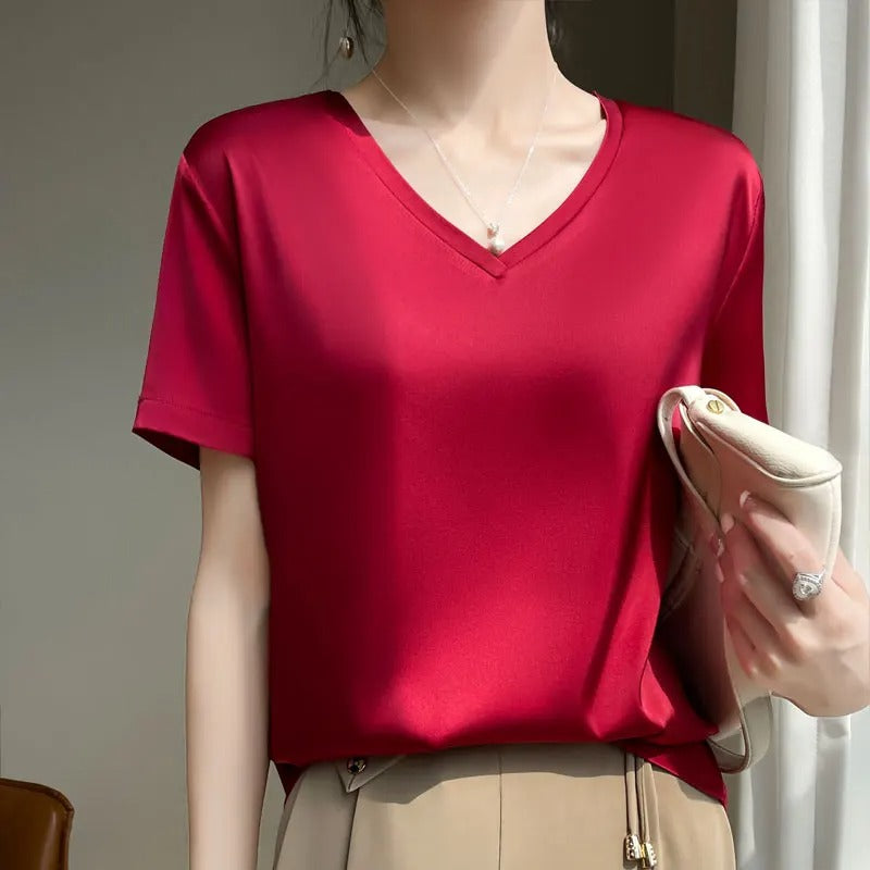 Acetate Summer Top - V-Neckline