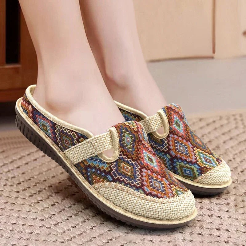 Fabric Casual Shoes - Embroidered