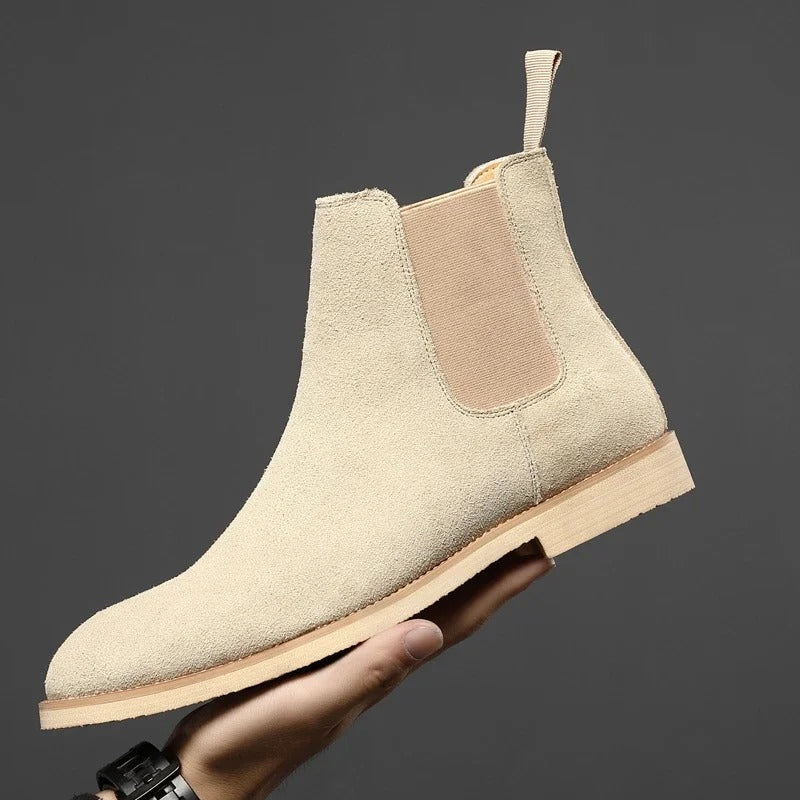 Suede Leather Spring Boots - Slip-On