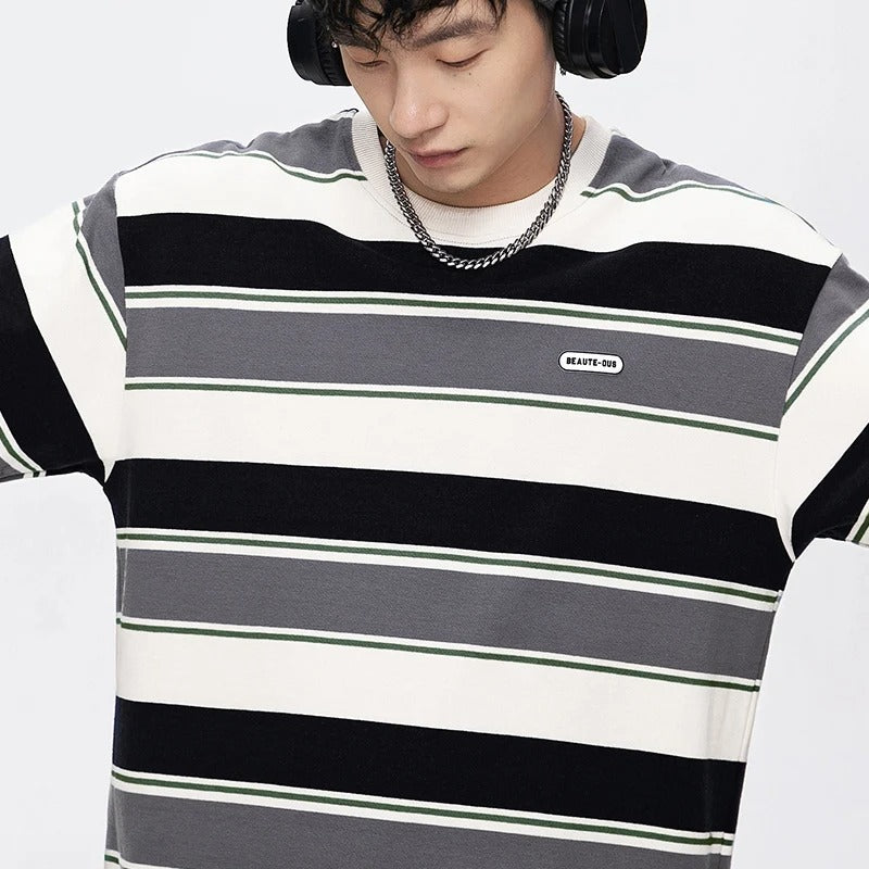 Cotton & Polyester Summer Shirt - Striped