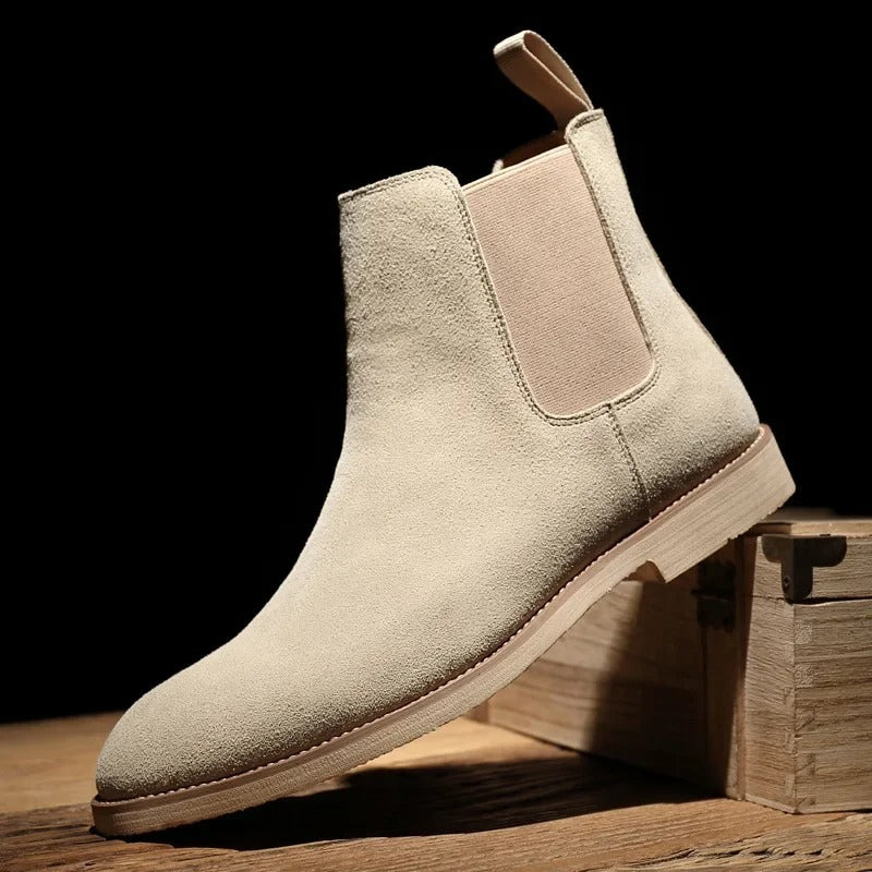 Suede Leather Spring Boots - Slip-On