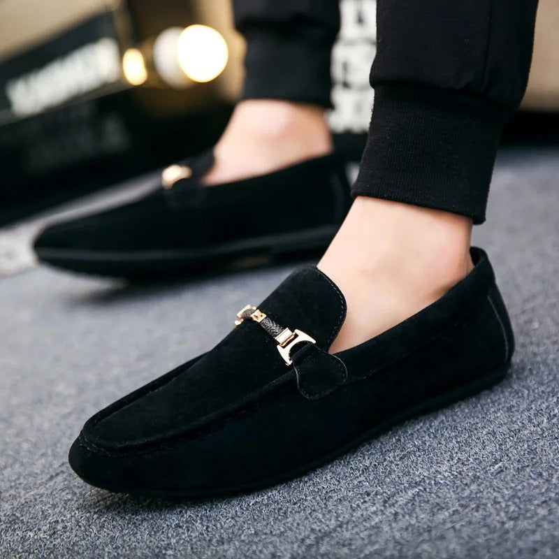 Faux Suede Shoes - Slip-On