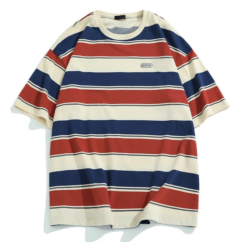 Cotton & Polyester Summer Shirt - Striped