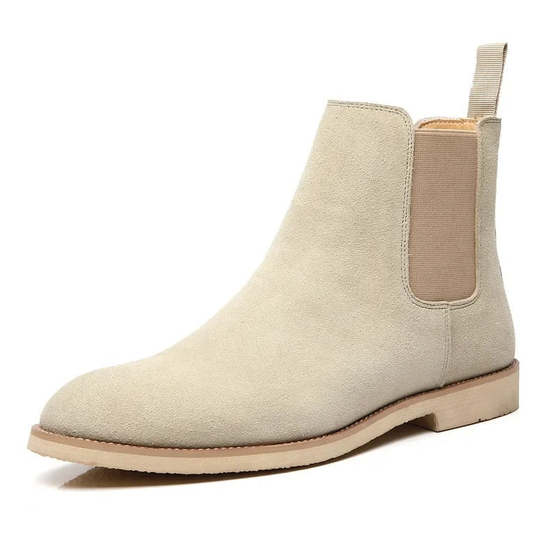 Suede Leather Spring Boots - Slip-On