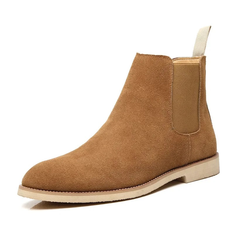 Suede Leather Spring Boots - Slip-On