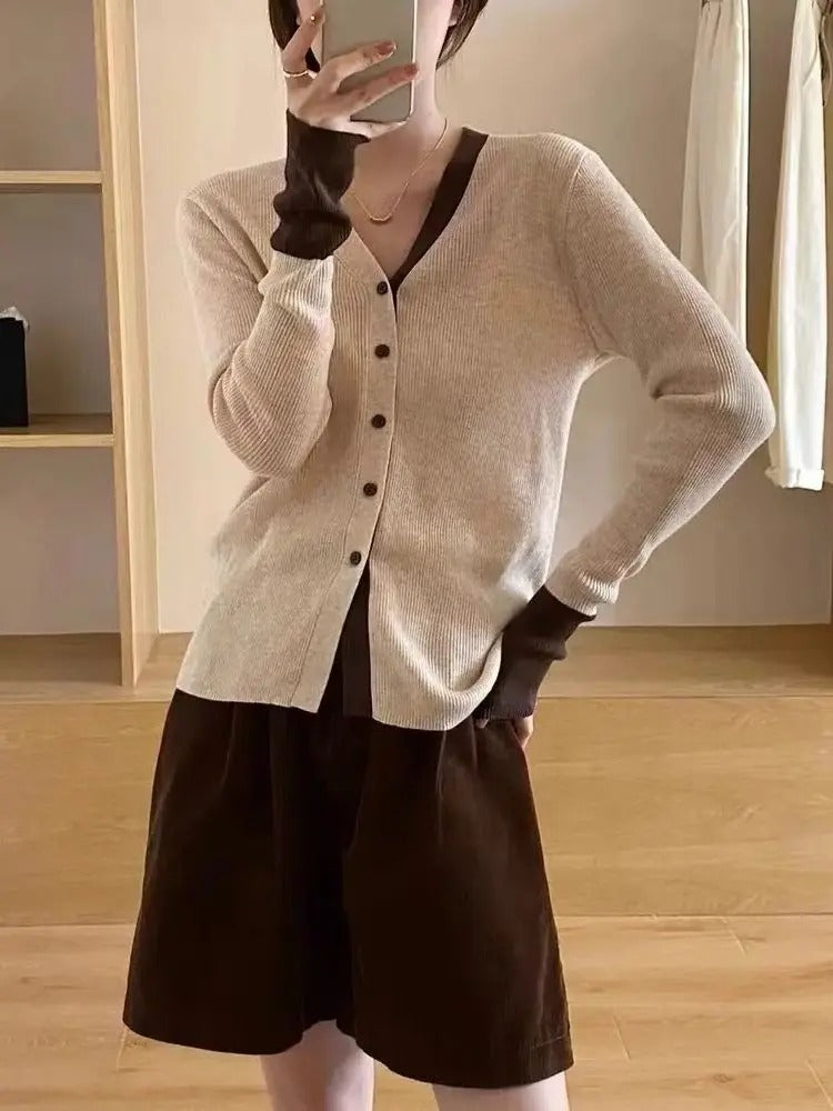 Acrylic Fall Cardigan - Knitted